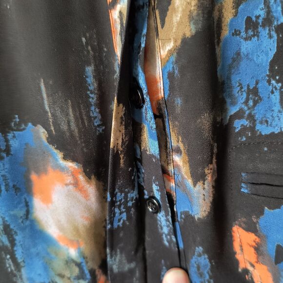 NYDJ Blouse Womens Size 2X Multicolor Artsy Abstract Career Office Geometric - Picture 5 of 16